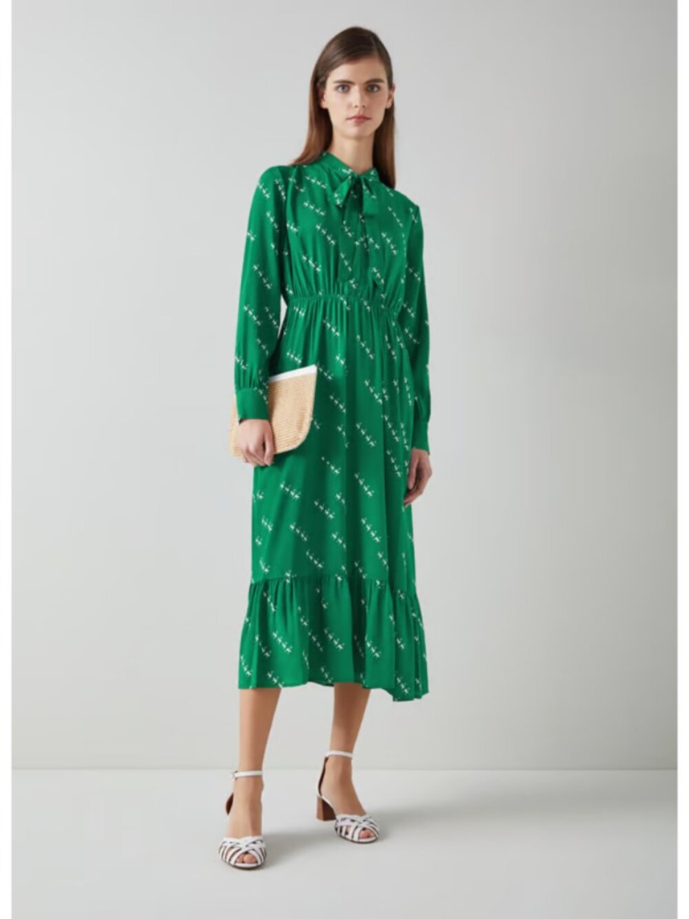 Bridget Monkey Print Silk Blend Midi Dress